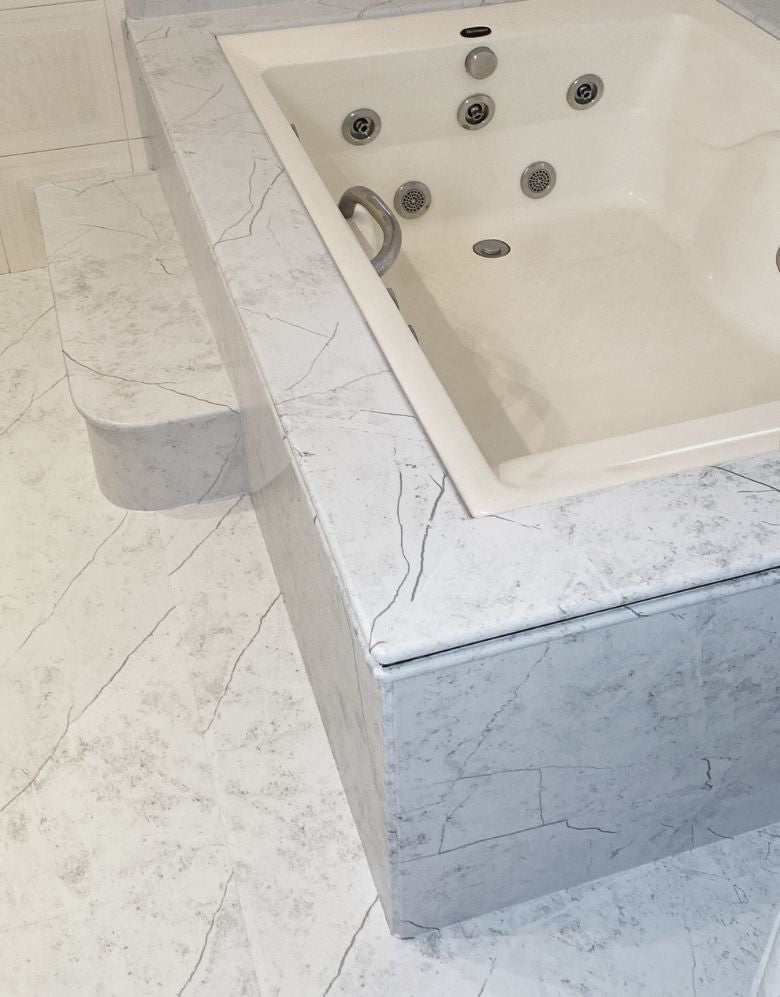 Adesivo para Piso Mármore Branco Marquina Matte
