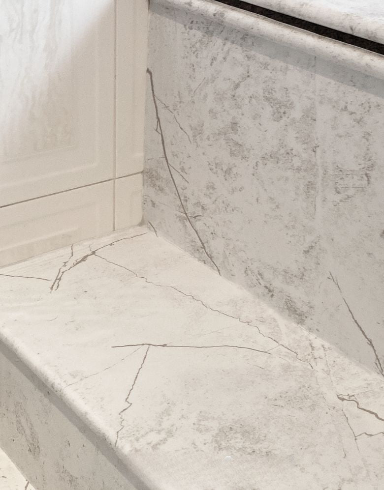 Adesivo para Piso Mármore Branco Marquina Matte