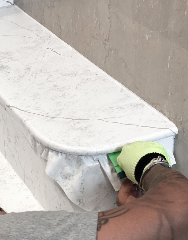 Adesivo para Piso Mármore Branco Marquina Matte