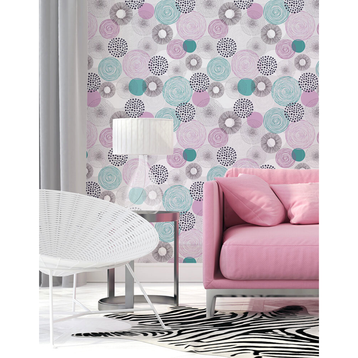 Papel de Parede Adesivo Círculos Festa