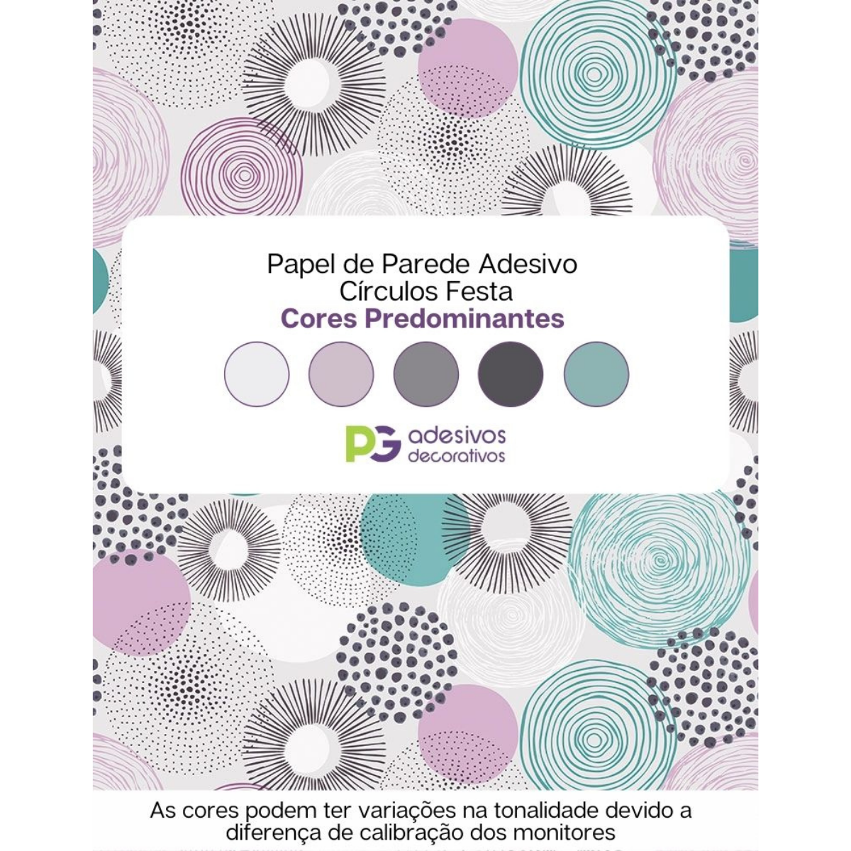 Papel de Parede Adesivo Círculos Festa