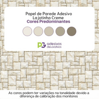 KIT DE 2 ROLOS - 3,00m x 50cm - Papel de Parede Adesivo Lajotinha Cremes