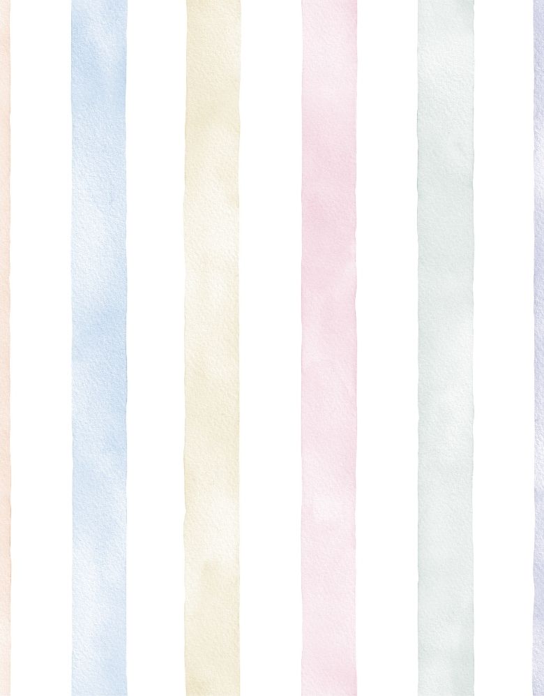 Papel de Parede Adesivo Listrado Aquarela Colorido