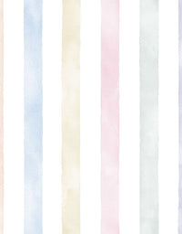 Papel de Parede Adesivo Listrado Aquarela Colorido