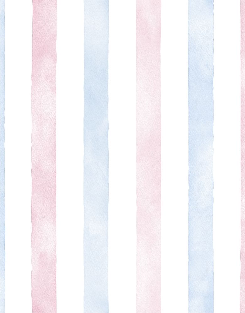 Papel de Parede Adesivo Listrado Aquarela Azul e Rosa
