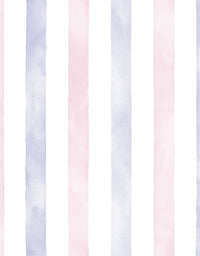 Papel de Parede Adesivo Listrado Aquarela Rosa e Lilás