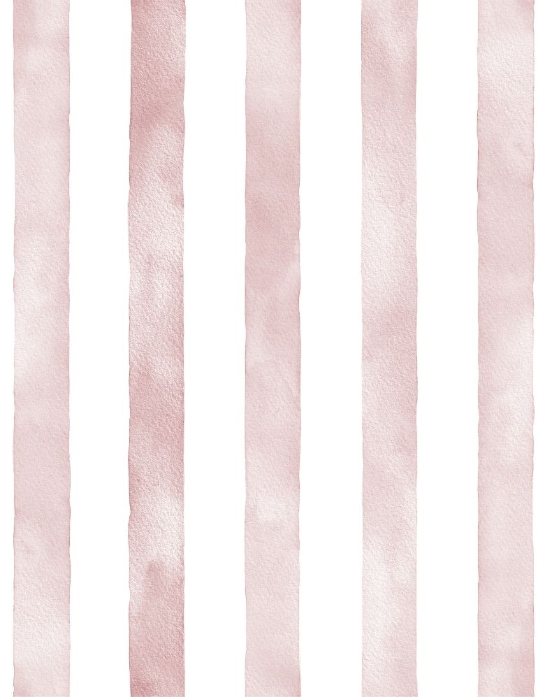 Papel de Parede Adesivo Listrado Aquarela Rosa Blush