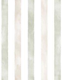 Papel de Parede Adesivo Listrado Aquarela Nude e Verde