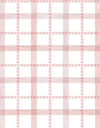 Papel de Parede Adesivo Xadrez Pontilhado Rosa