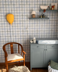 KIT DE 6 ROLOS - 3,00m x 50cm - Papel de Parede Adesivo Xadrez Vichy Aquarela Azul e Verde