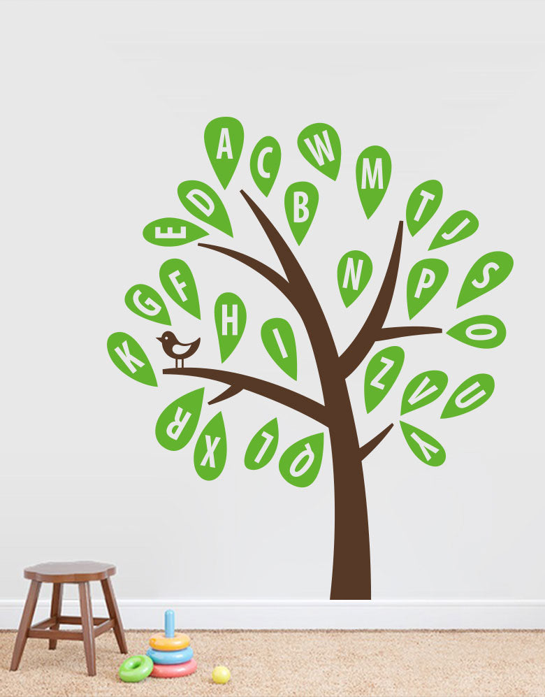Adesivo Decorativo Árvores Aprender Alfabeto