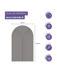 Adesivo de Parede Arco Listrado Chocolate