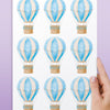 Cartela Adesiva Mini Balões Aquarela Azul Céu