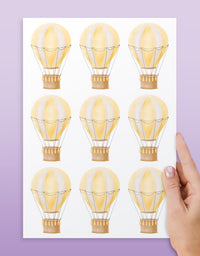 Cartela Adesiva Mini Balões Aquarela Amarelo