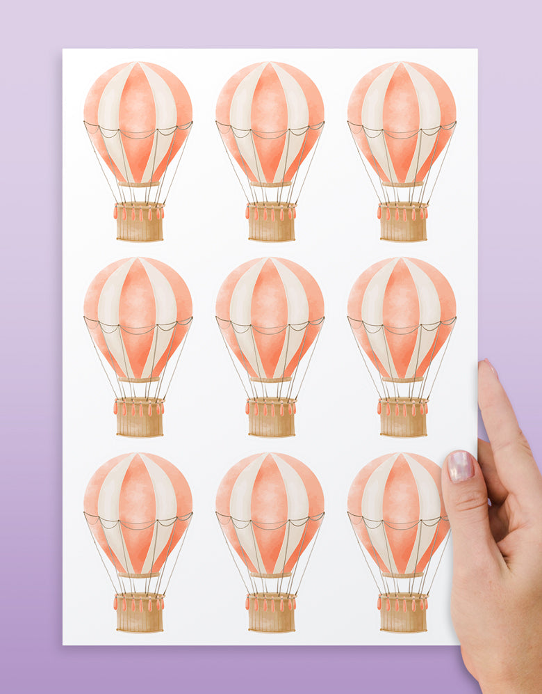 Cartela Adesiva Mini Balões Aquarela Laranja