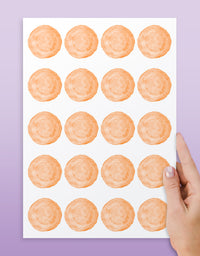 Cartela Adesiva Bolinhas Aquarela Damasco