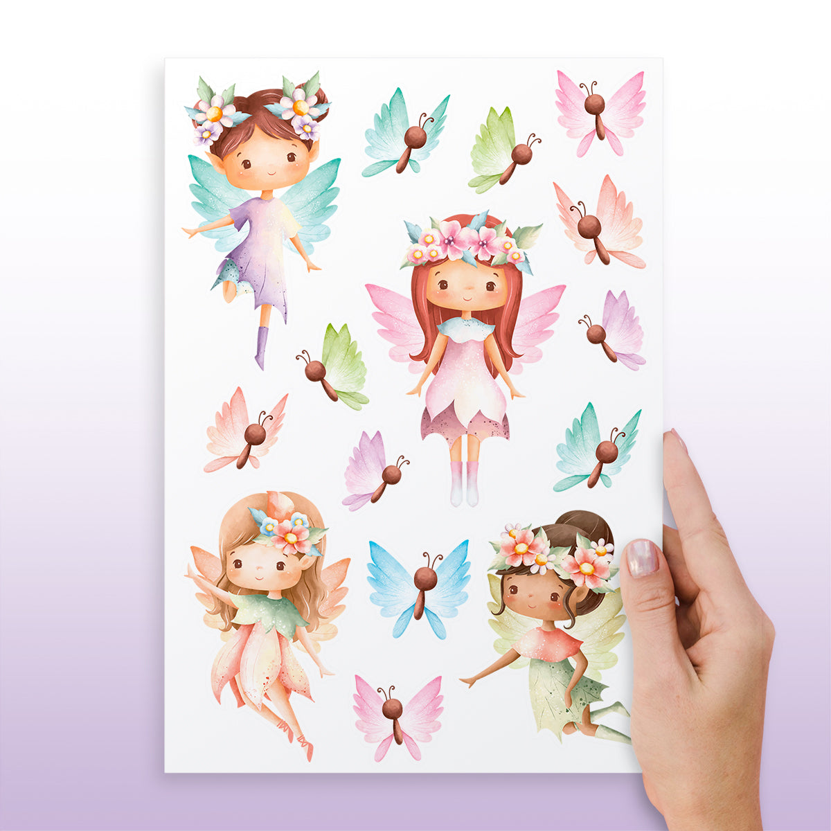Cartela Adesiva Fadas Encantadas
