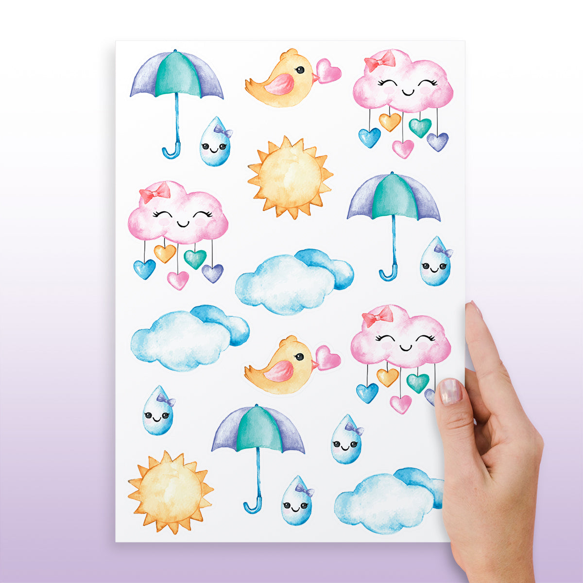 Cartela Adesiva Chuva de Amor