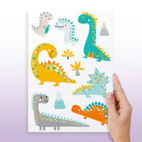 Cartela Adesiva Dinos Coloridos