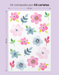 Cartela Adesiva Jardim Aquarela