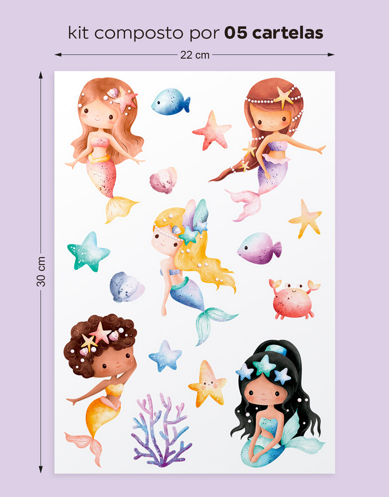 Cartela Adesiva Sereias