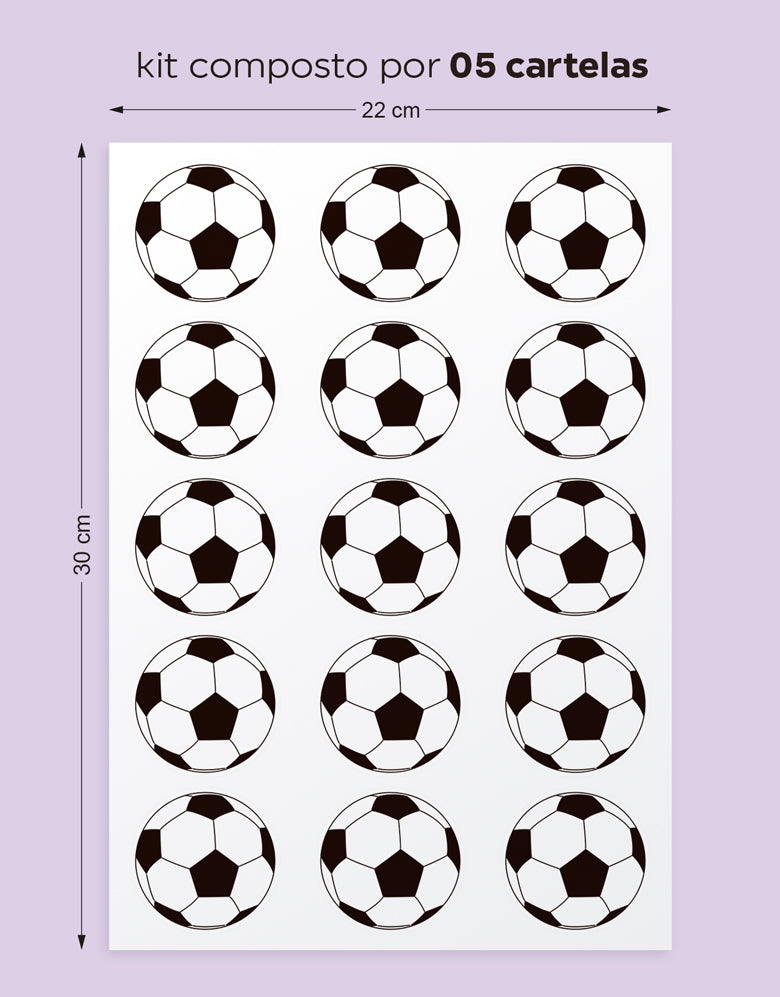 Cartela Adesiva Bolas de Futebol