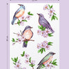Cartela Adesiva Pássaros Aquarela