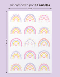Cartela Adesiva Arco-Íris Candy