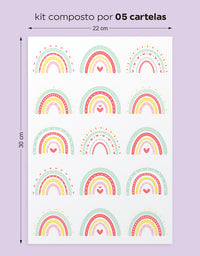 Cartela Adesiva Arco-Íris Menta