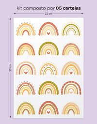 Cartela Adesiva Arco-Íris Boho Chic