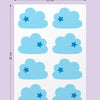Cartela Adesiva Nuvem Estrela Azul