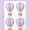 Cartela Adesiva Balões Aquarela Lilás