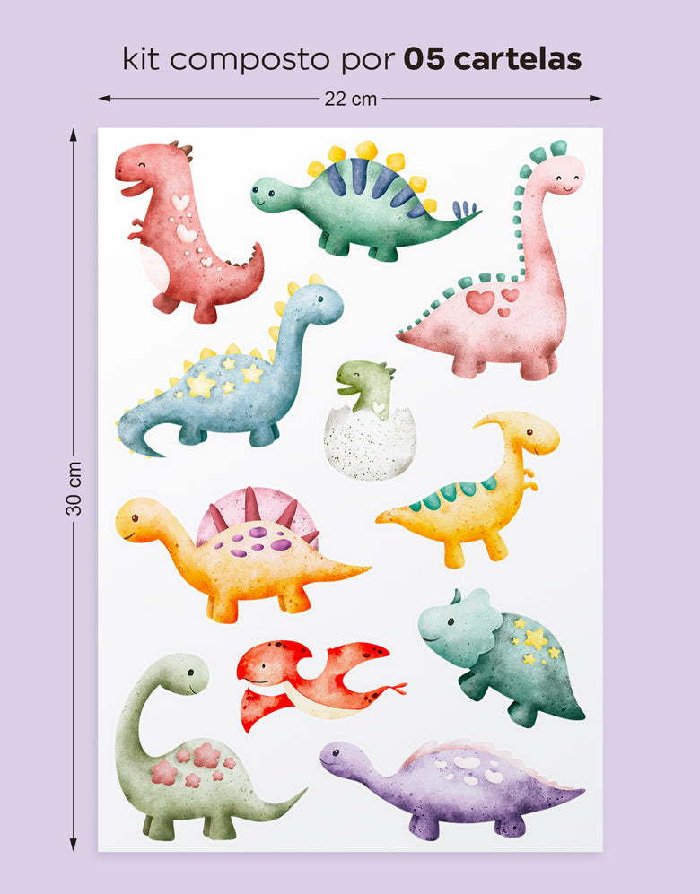 Cartela Adesiva Dinos Baby