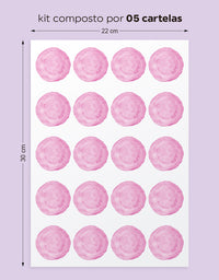 Cartela Adesiva Bolinhas Aquarela Ternura