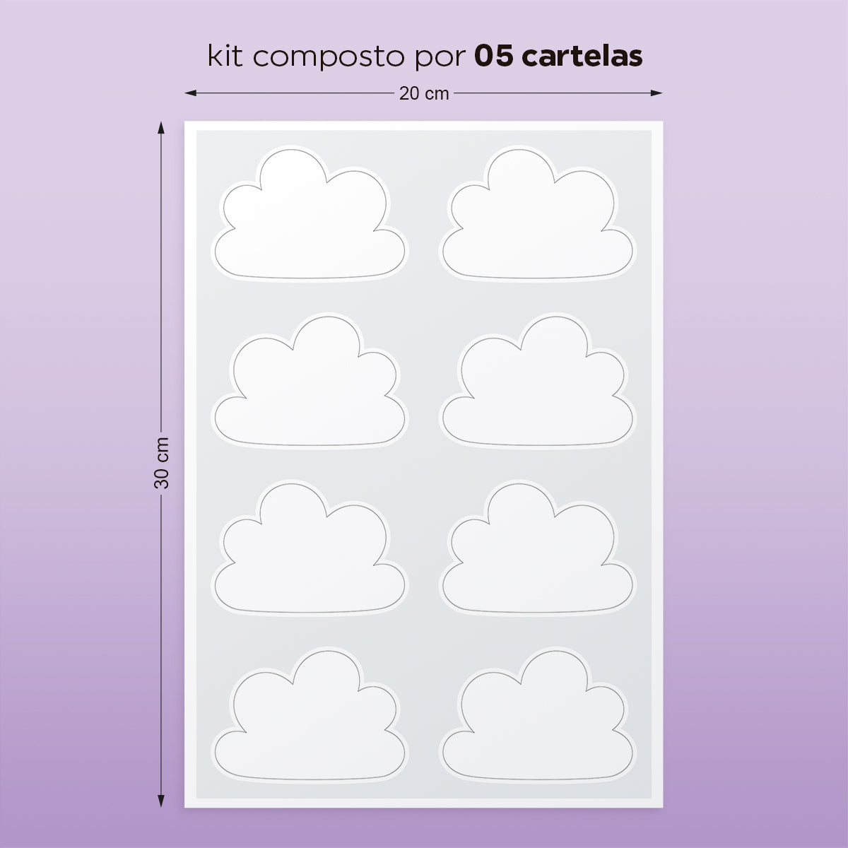 Cartela Adesiva Nuvenzinhas