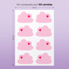 Cartela Adesiva Nuvem Coração Rosa