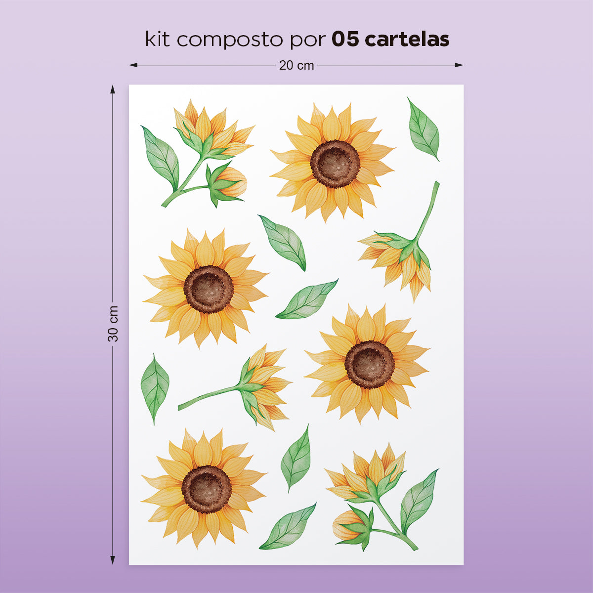 Cartela Adesiva Girassóis