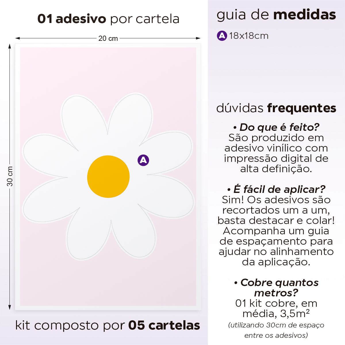 Cartela Adesiva Margarida