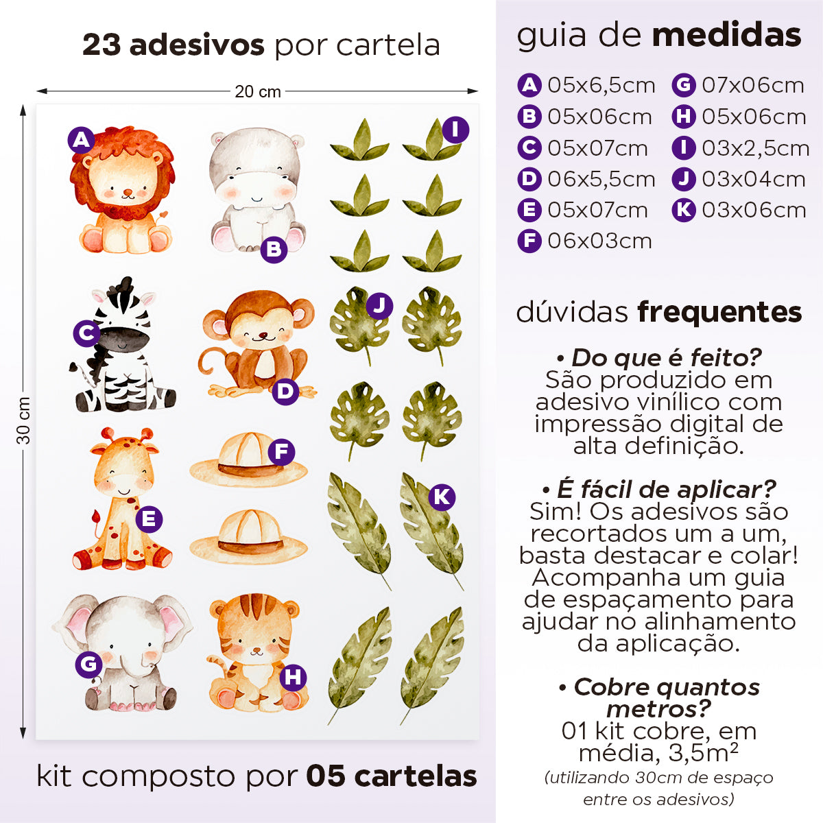 Cartela Adesiva Savana Baby