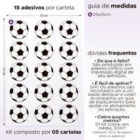 Cartela Adesiva Bolas de Futebol