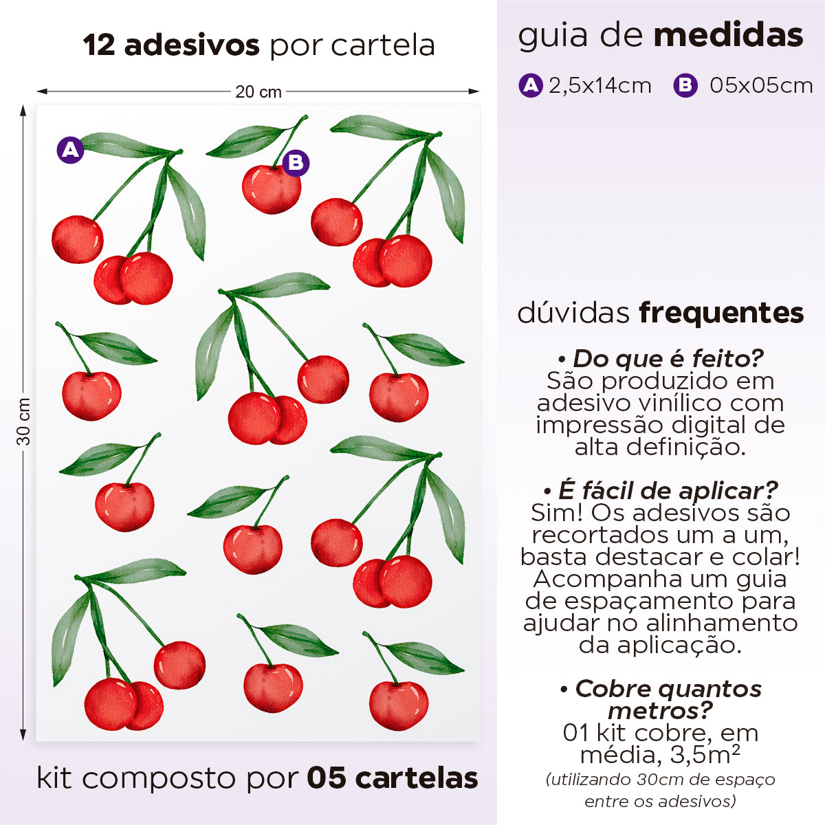 Cartela Adesiva Cerejinha