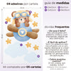Cartela Adesiva Ursinho Aviador Azul