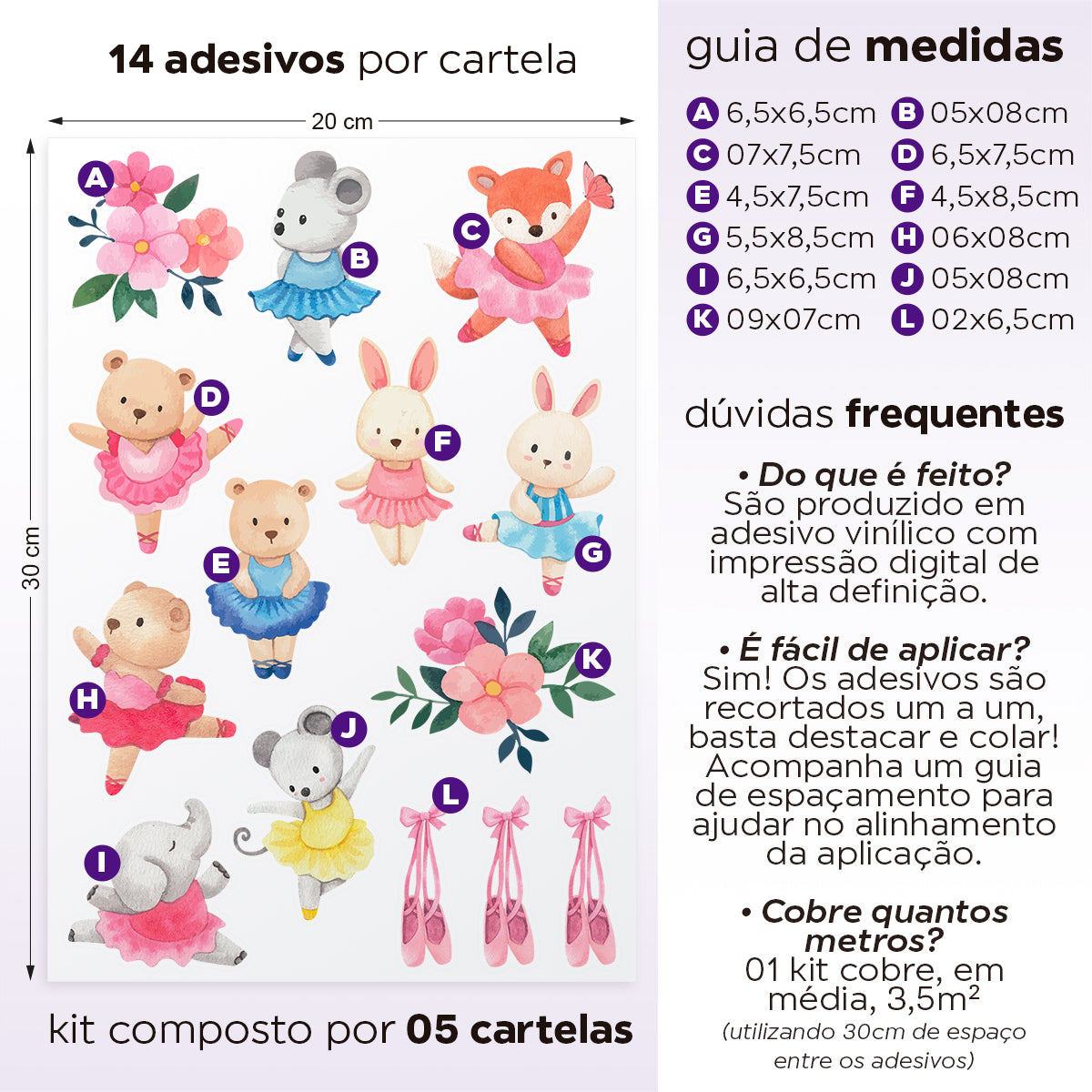 Cartela Adesiva Ballet Mágico