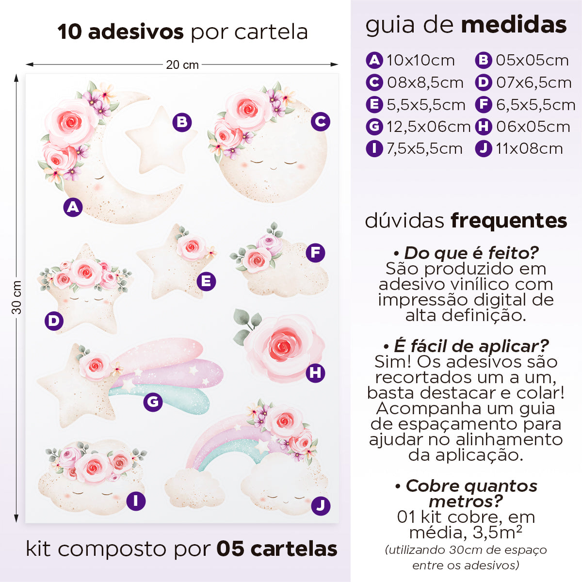 Cartela Adesiva Céu Encantado