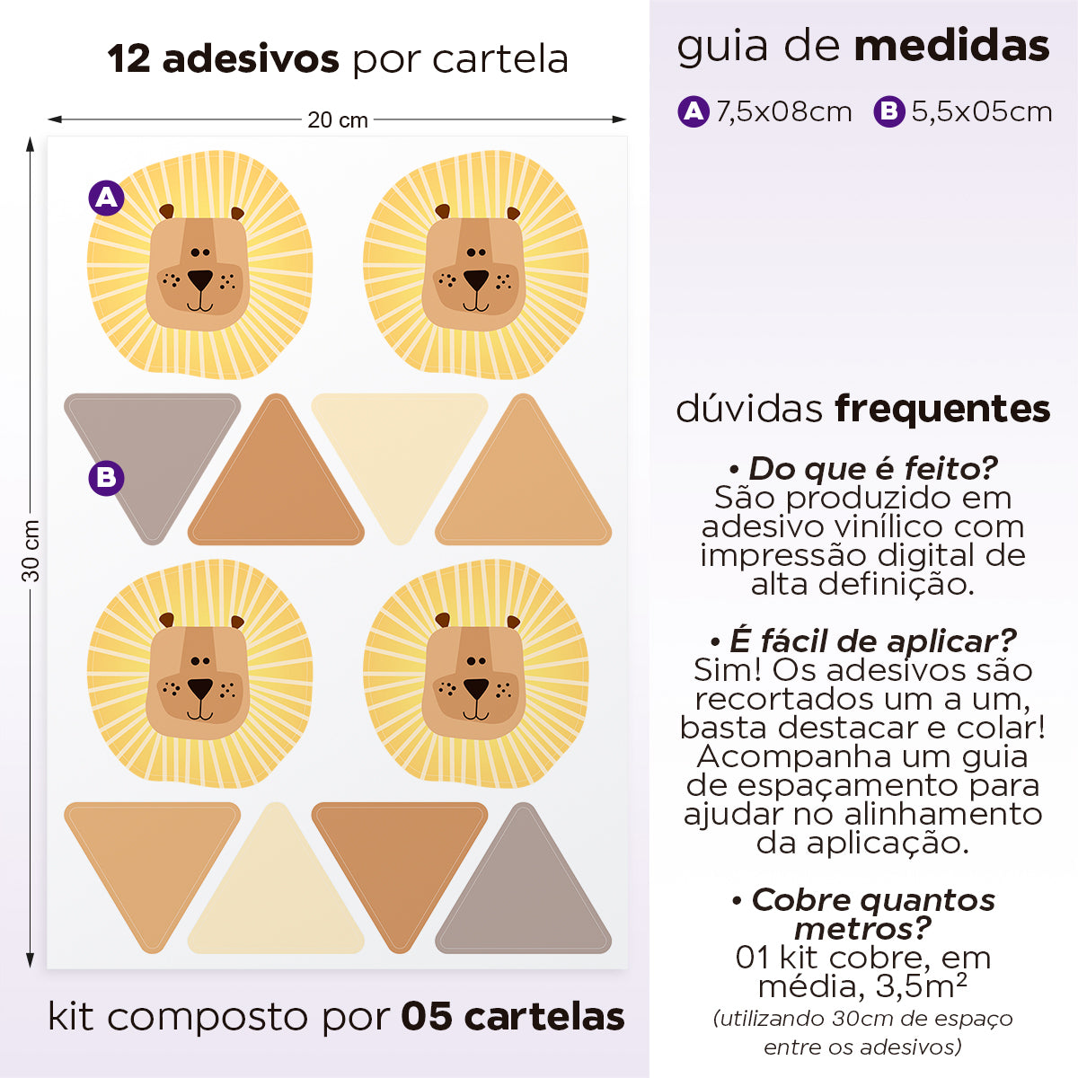 Cartela Adesiva Leãozinho