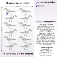 Cartela Adesiva Fossil de Dinossauros