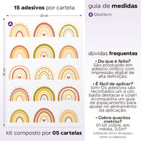 Cartela Adesiva Arco-Íris Boho Chic