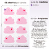 Cartela Adesiva Nuvem Coração Rosa