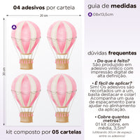 Cartela Adesiva Balões Aquarela Rosa