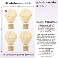 Cartela Adesiva Balões Aquarela Amarelo